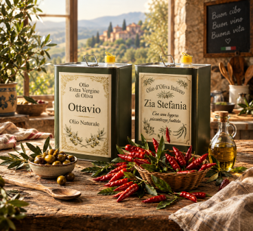 Familienset Olivenöl: Ottavio & Zia Stefania je 3 Liter